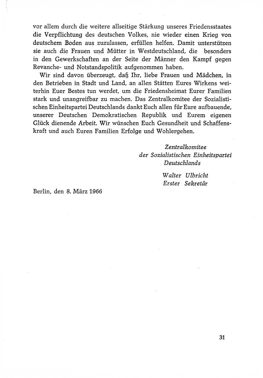 Dokumente der Sozialistischen Einheitspartei Deutschlands (SED) [Deutsche Demokratische Republik (DDR)] 1966-1967, Seite 31 (Dok. SED DDR 1966-1967, S. 31)