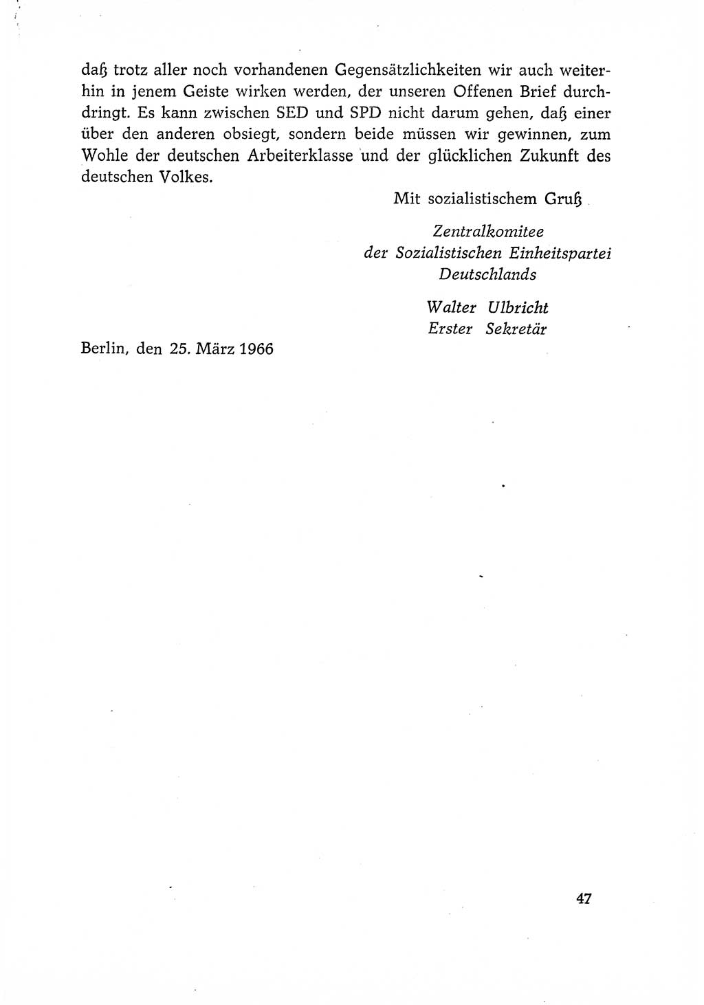 Dokumente der Sozialistischen Einheitspartei Deutschlands (SED) [Deutsche Demokratische Republik (DDR)] 1966-1967, Seite 47 (Dok. SED DDR 1966-1967, S. 47)