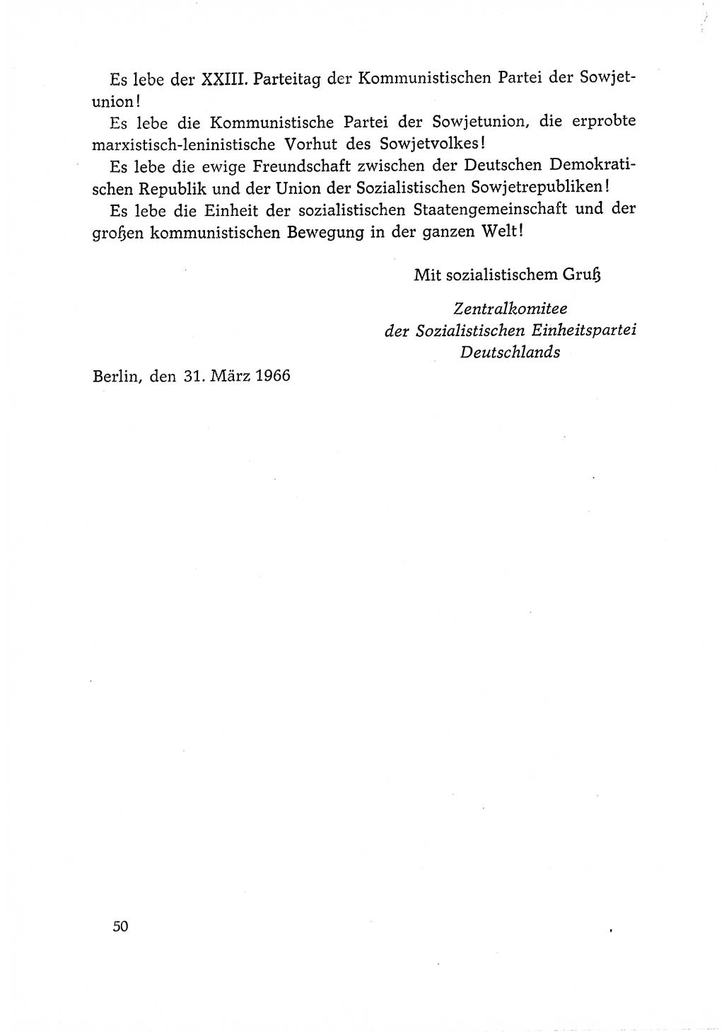 Dokumente der Sozialistischen Einheitspartei Deutschlands (SED) [Deutsche Demokratische Republik (DDR)] 1966-1967, Seite 50 (Dok. SED DDR 1966-1967, S. 50)