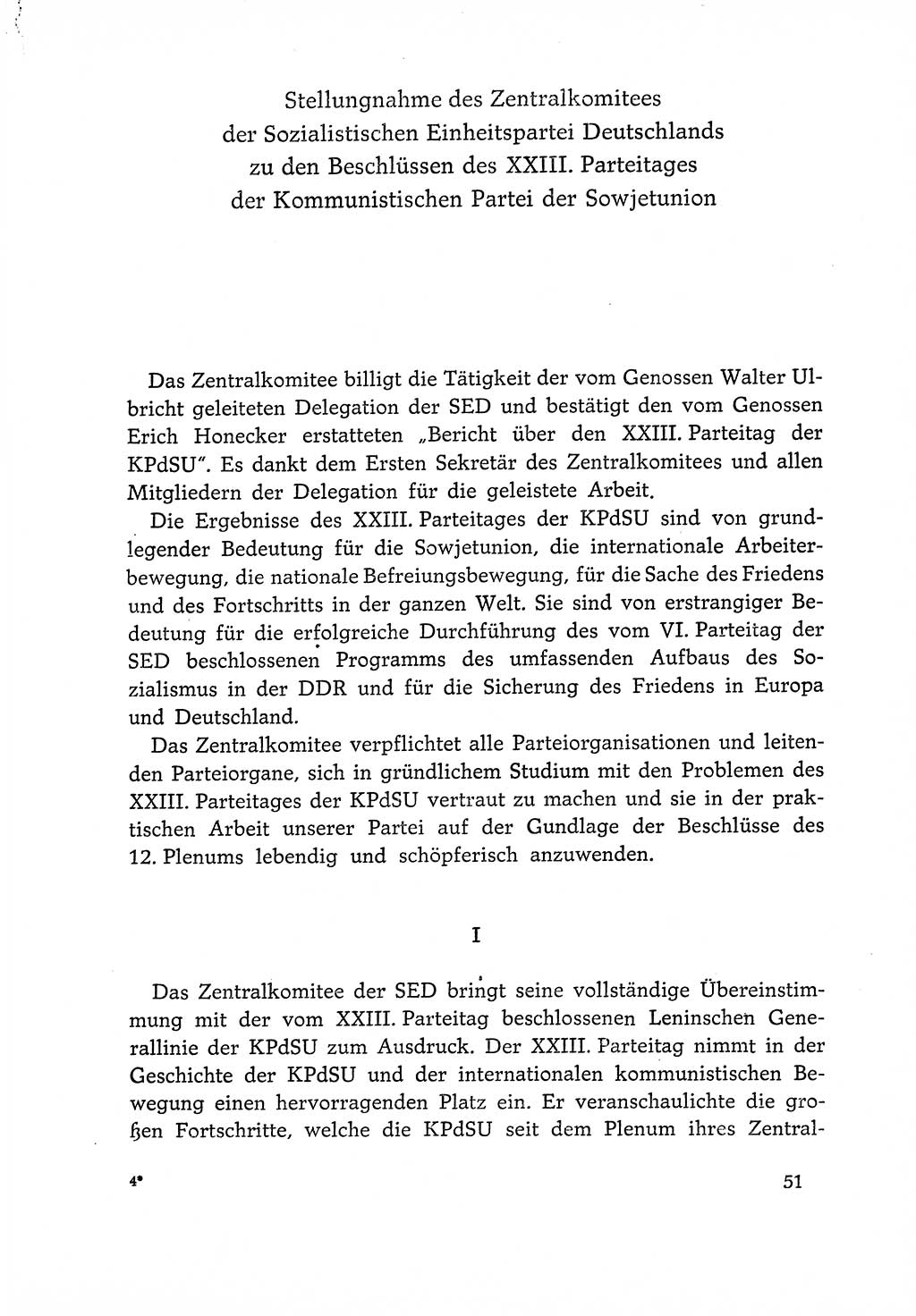 Dokumente der Sozialistischen Einheitspartei Deutschlands (SED) [Deutsche Demokratische Republik (DDR)] 1966-1967, Seite 51 (Dok. SED DDR 1966-1967, S. 51)