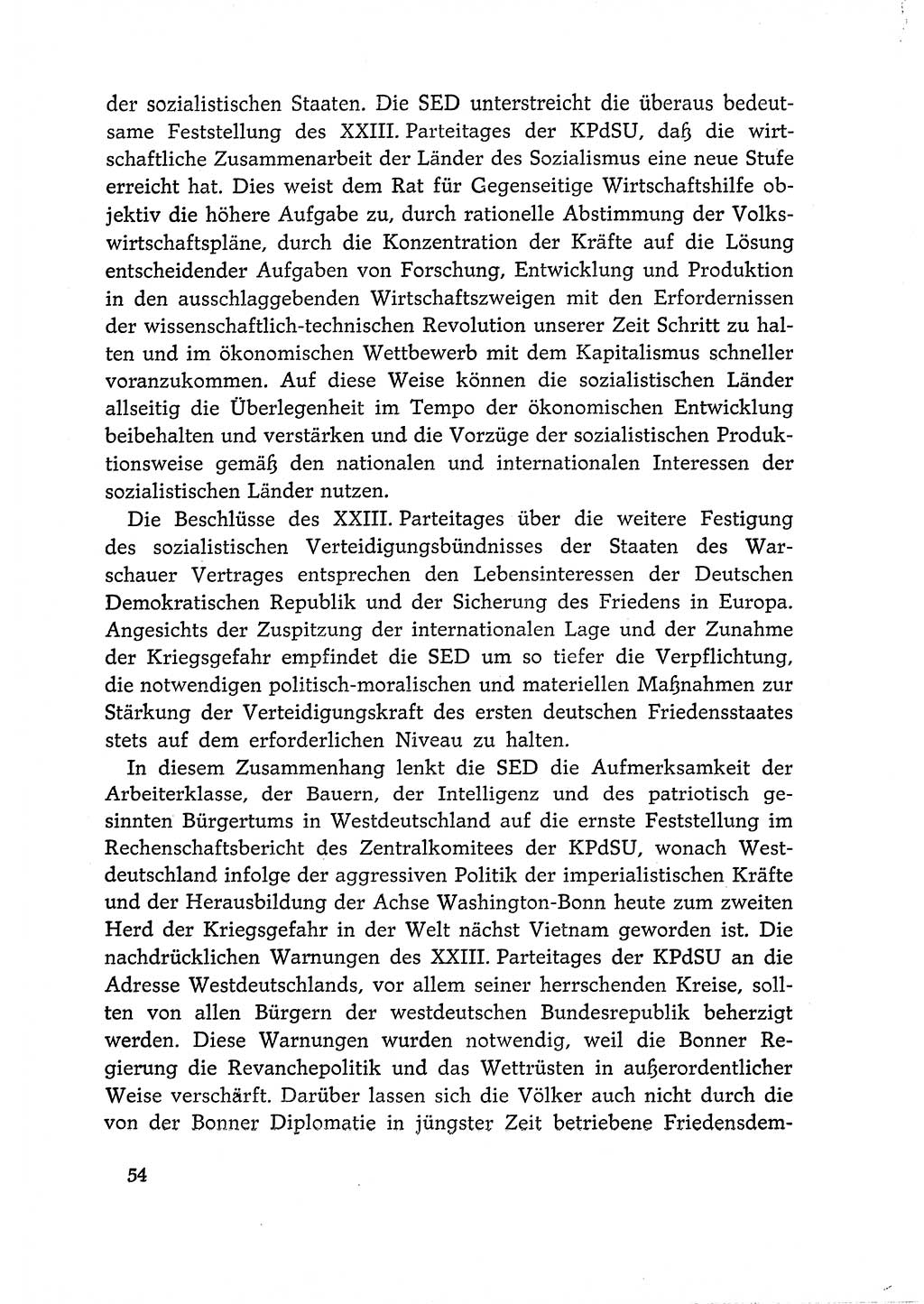 Dokumente der Sozialistischen Einheitspartei Deutschlands (SED) [Deutsche Demokratische Republik (DDR)] 1966-1967, Seite 54 (Dok. SED DDR 1966-1967, S. 54)