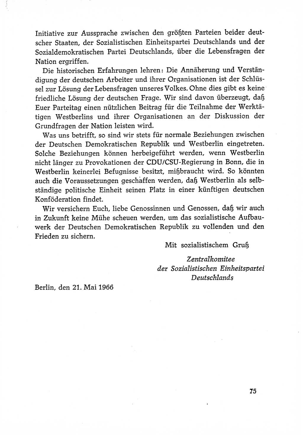 Dokumente der Sozialistischen Einheitspartei Deutschlands (SED) [Deutsche Demokratische Republik (DDR)] 1966-1967, Seite 75 (Dok. SED DDR 1966-1967, S. 75)