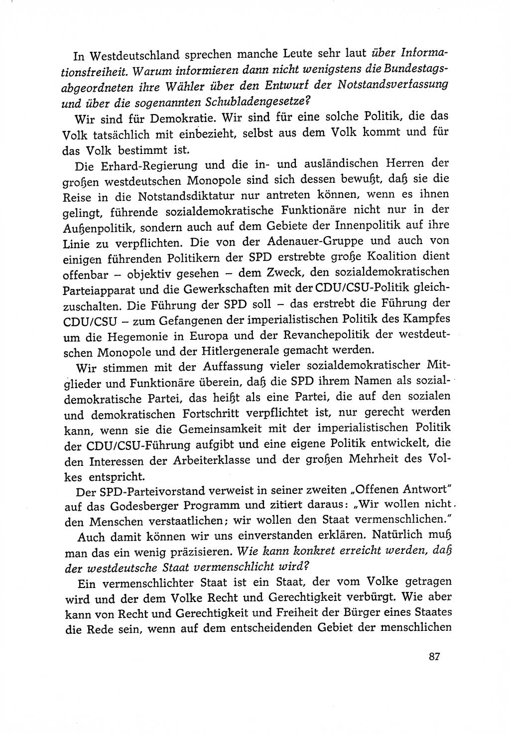 Dokumente der Sozialistischen Einheitspartei Deutschlands (SED) [Deutsche Demokratische Republik (DDR)] 1966-1967, Seite 87 (Dok. SED DDR 1966-1967, S. 87)