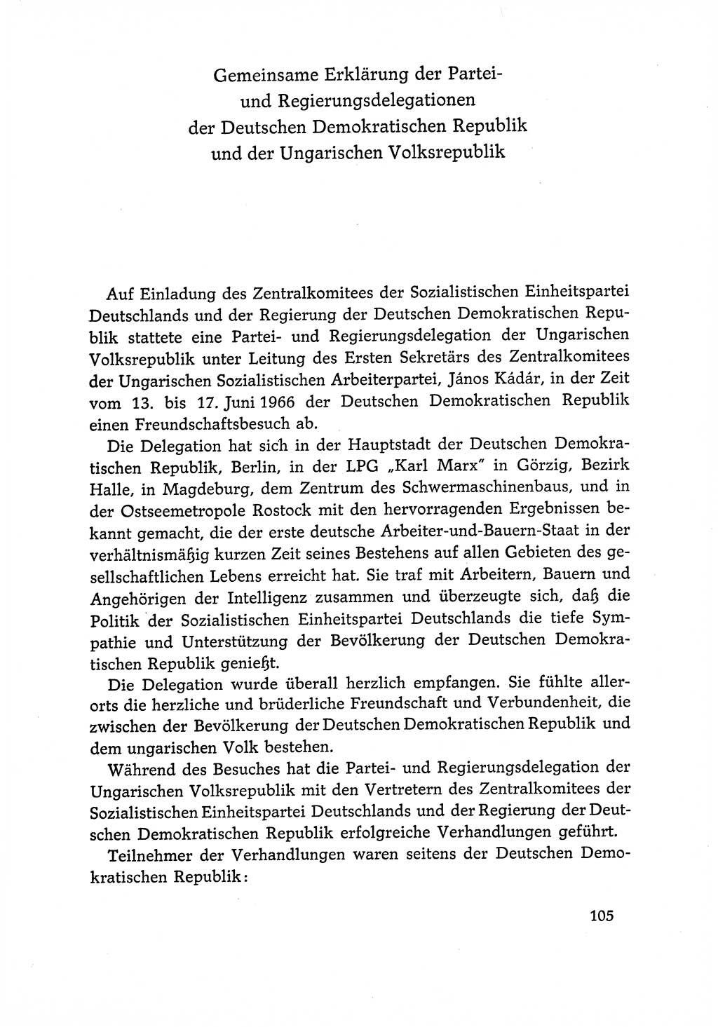 Dokumente der Sozialistischen Einheitspartei Deutschlands (SED) [Deutsche Demokratische Republik (DDR)] 1966-1967, Seite 105 (Dok. SED DDR 1966-1967, S. 105)