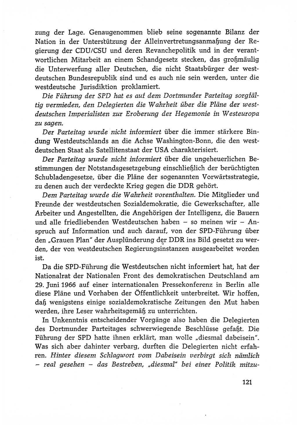 Dokumente der Sozialistischen Einheitspartei Deutschlands (SED) [Deutsche Demokratische Republik (DDR)] 1966-1967, Seite 121 (Dok. SED DDR 1966-1967, S. 121)