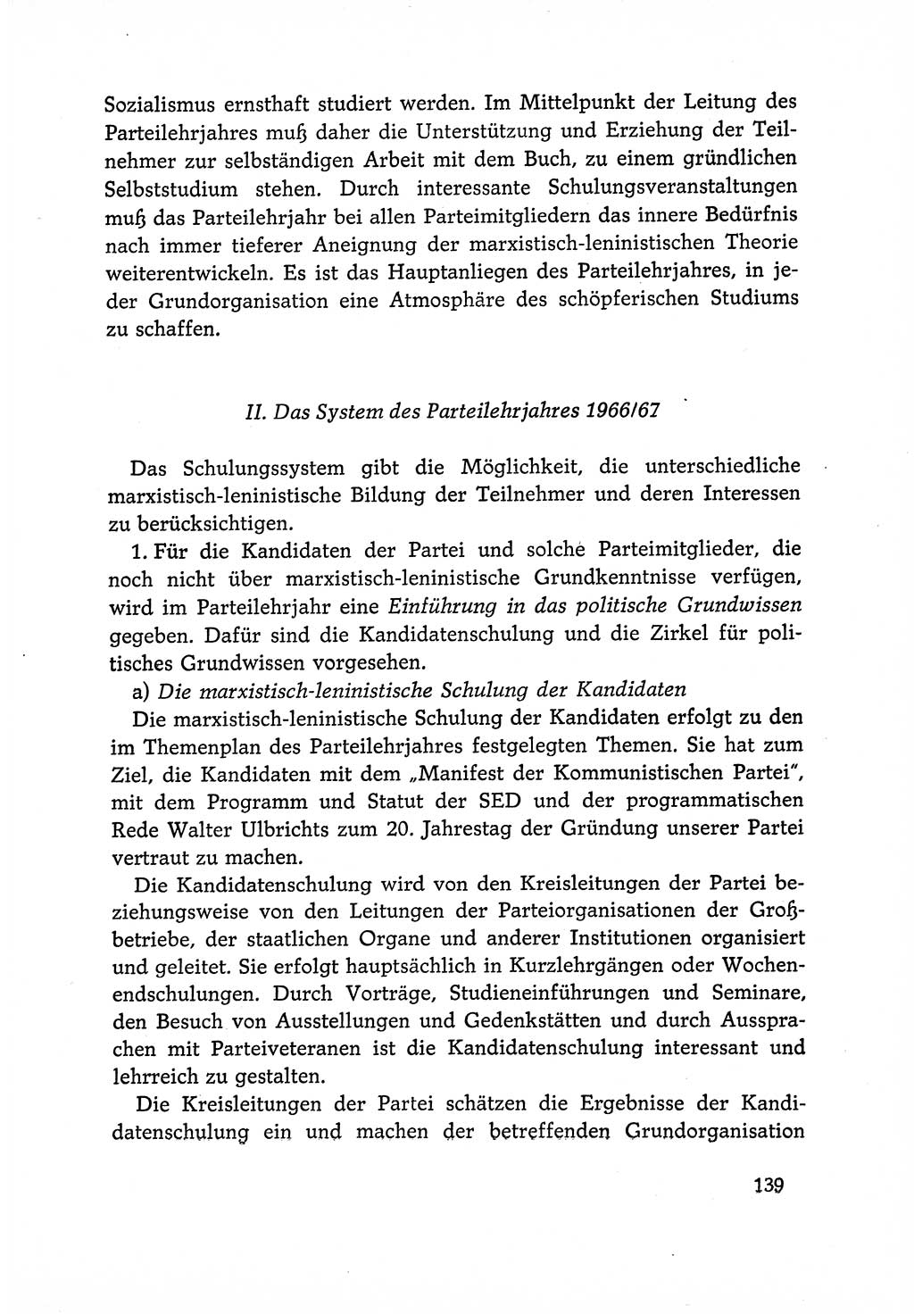 Dokumente der Sozialistischen Einheitspartei Deutschlands (SED) [Deutsche Demokratische Republik (DDR)] 1966-1967, Seite 139 (Dok. SED DDR 1966-1967, S. 139)