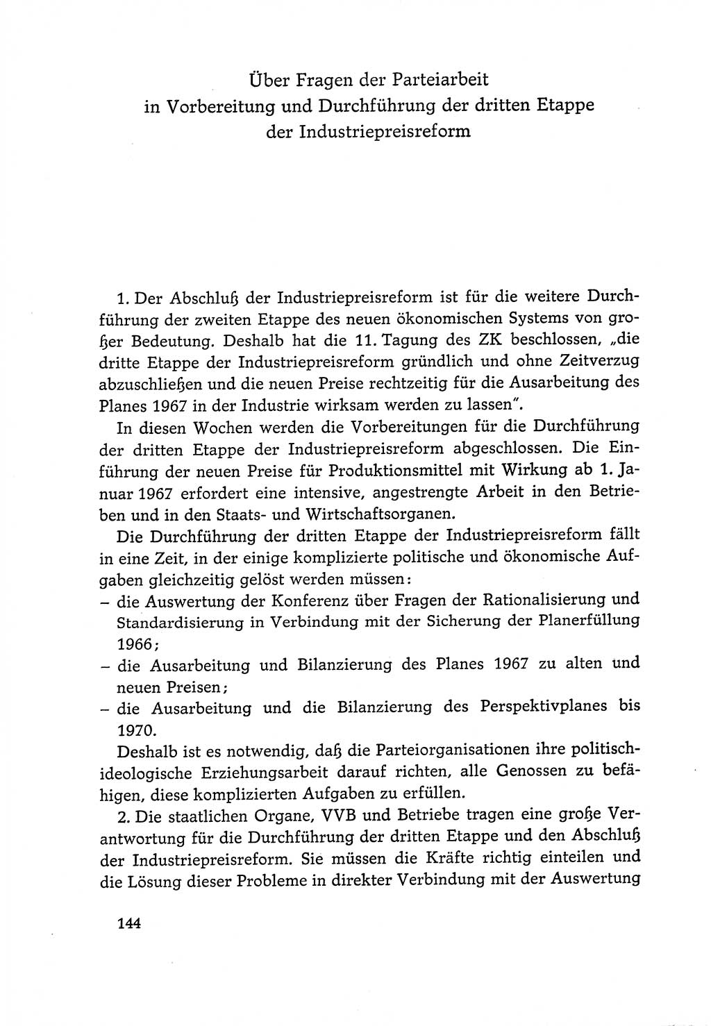 Dokumente der Sozialistischen Einheitspartei Deutschlands (SED) [Deutsche Demokratische Republik (DDR)] 1966-1967, Seite 144 (Dok. SED DDR 1966-1967, S. 144)