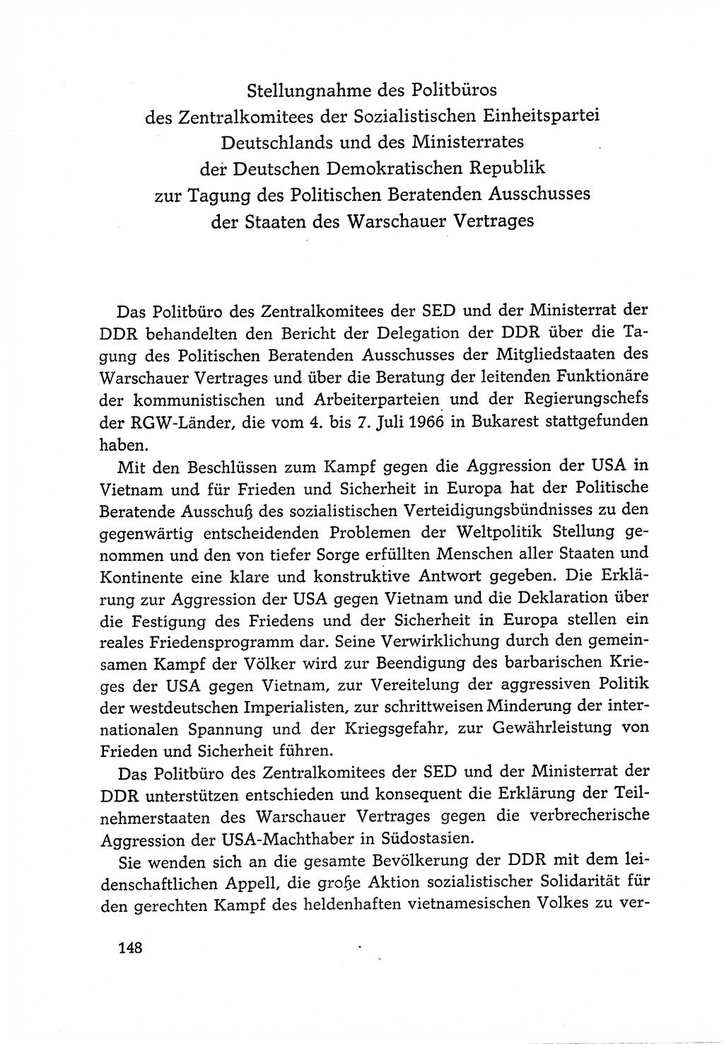 Dokumente der Sozialistischen Einheitspartei Deutschlands (SED) [Deutsche Demokratische Republik (DDR)] 1966-1967, Seite 148 (Dok. SED DDR 1966-1967, S. 148)