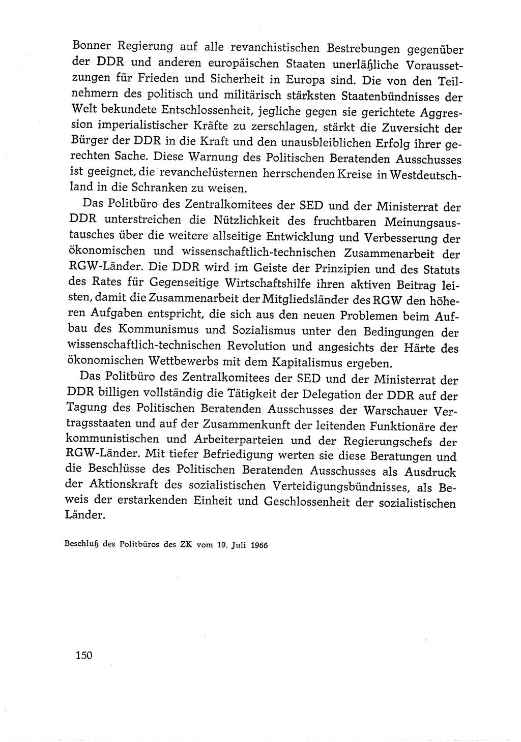 Dokumente der Sozialistischen Einheitspartei Deutschlands (SED) [Deutsche Demokratische Republik (DDR)] 1966-1967, Seite 150 (Dok. SED DDR 1966-1967, S. 150)