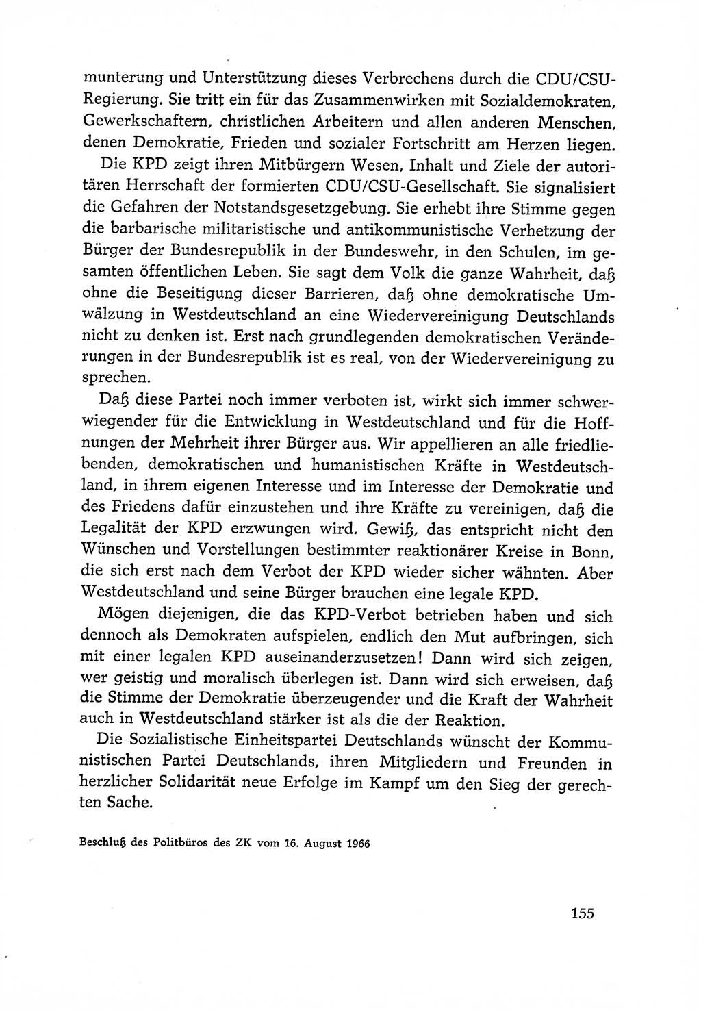 Dokumente der Sozialistischen Einheitspartei Deutschlands (SED) [Deutsche Demokratische Republik (DDR)] 1966-1967, Seite 155 (Dok. SED DDR 1966-1967, S. 155)