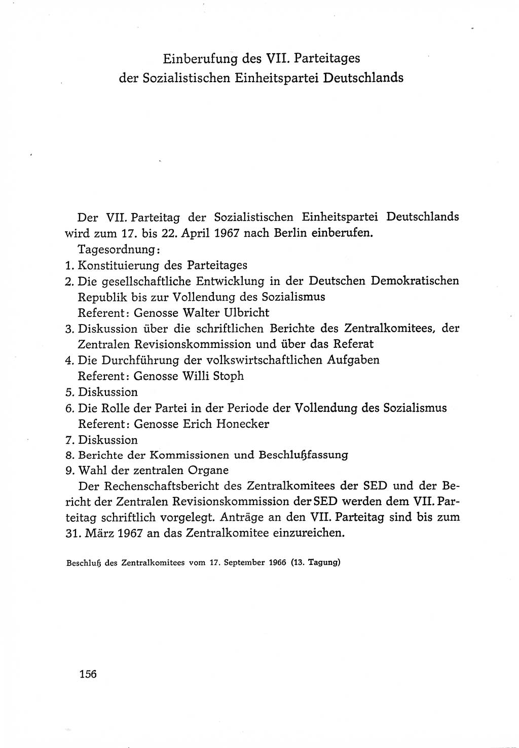 Dokumente der Sozialistischen Einheitspartei Deutschlands (SED) [Deutsche Demokratische Republik (DDR)] 1966-1967, Seite 156 (Dok. SED DDR 1966-1967, S. 156)
