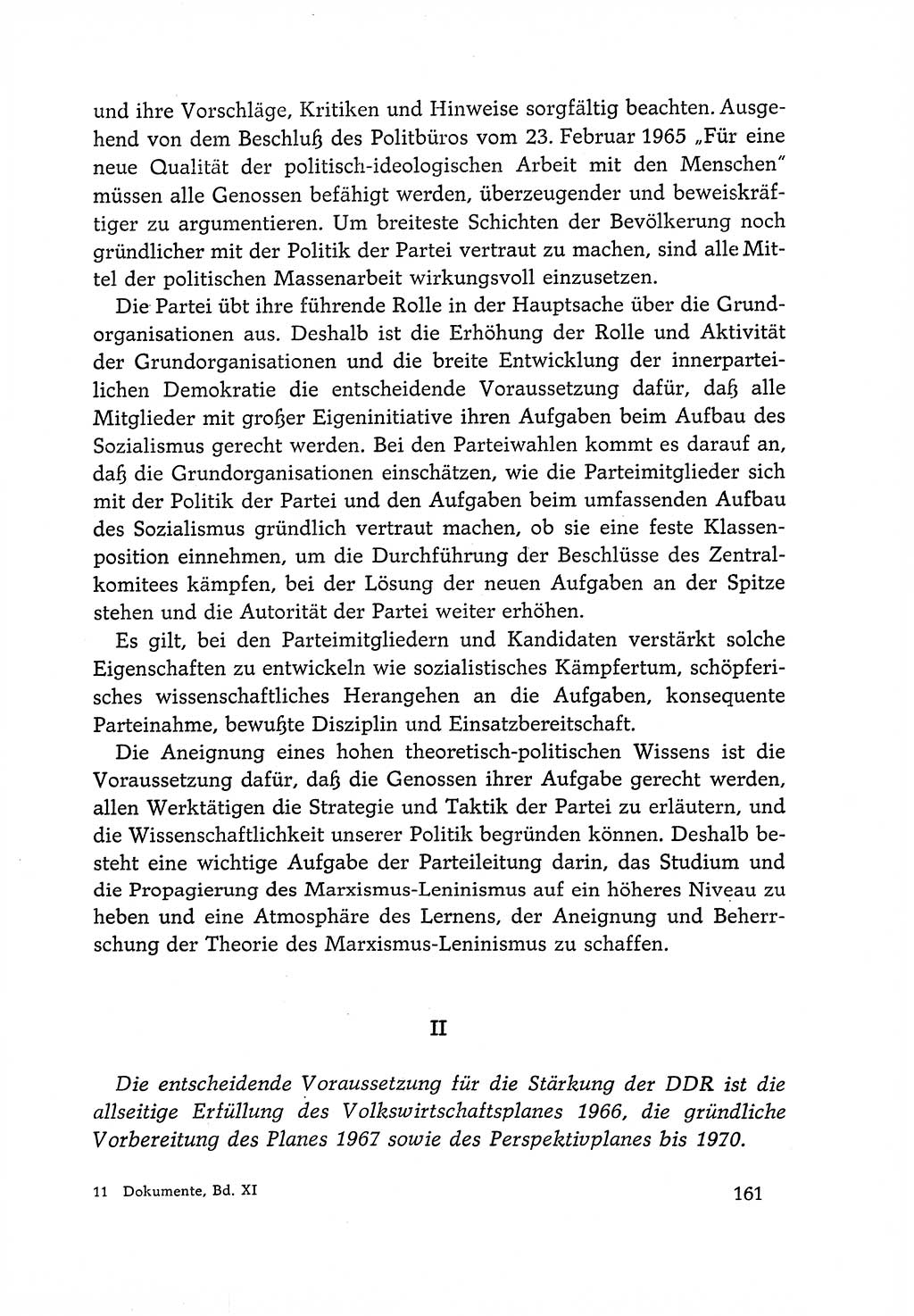 Dokumente der Sozialistischen Einheitspartei Deutschlands (SED) [Deutsche Demokratische Republik (DDR)] 1966-1967, Seite 161 (Dok. SED DDR 1966-1967, S. 161)