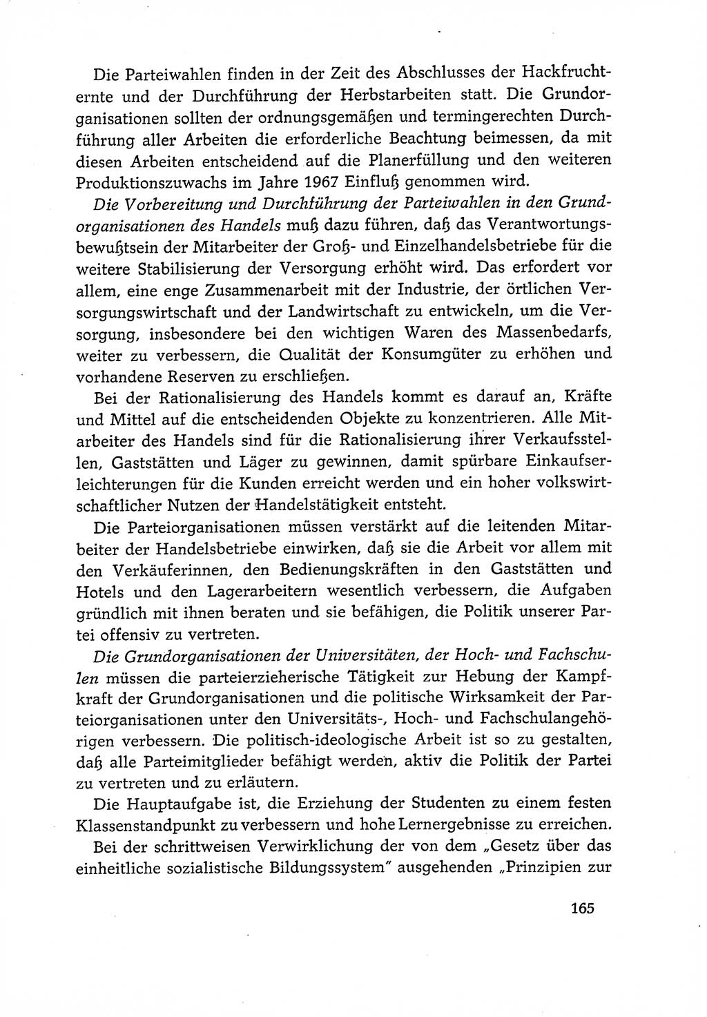 Dokumente der Sozialistischen Einheitspartei Deutschlands (SED) [Deutsche Demokratische Republik (DDR)] 1966-1967, Seite 165 (Dok. SED DDR 1966-1967, S. 165)