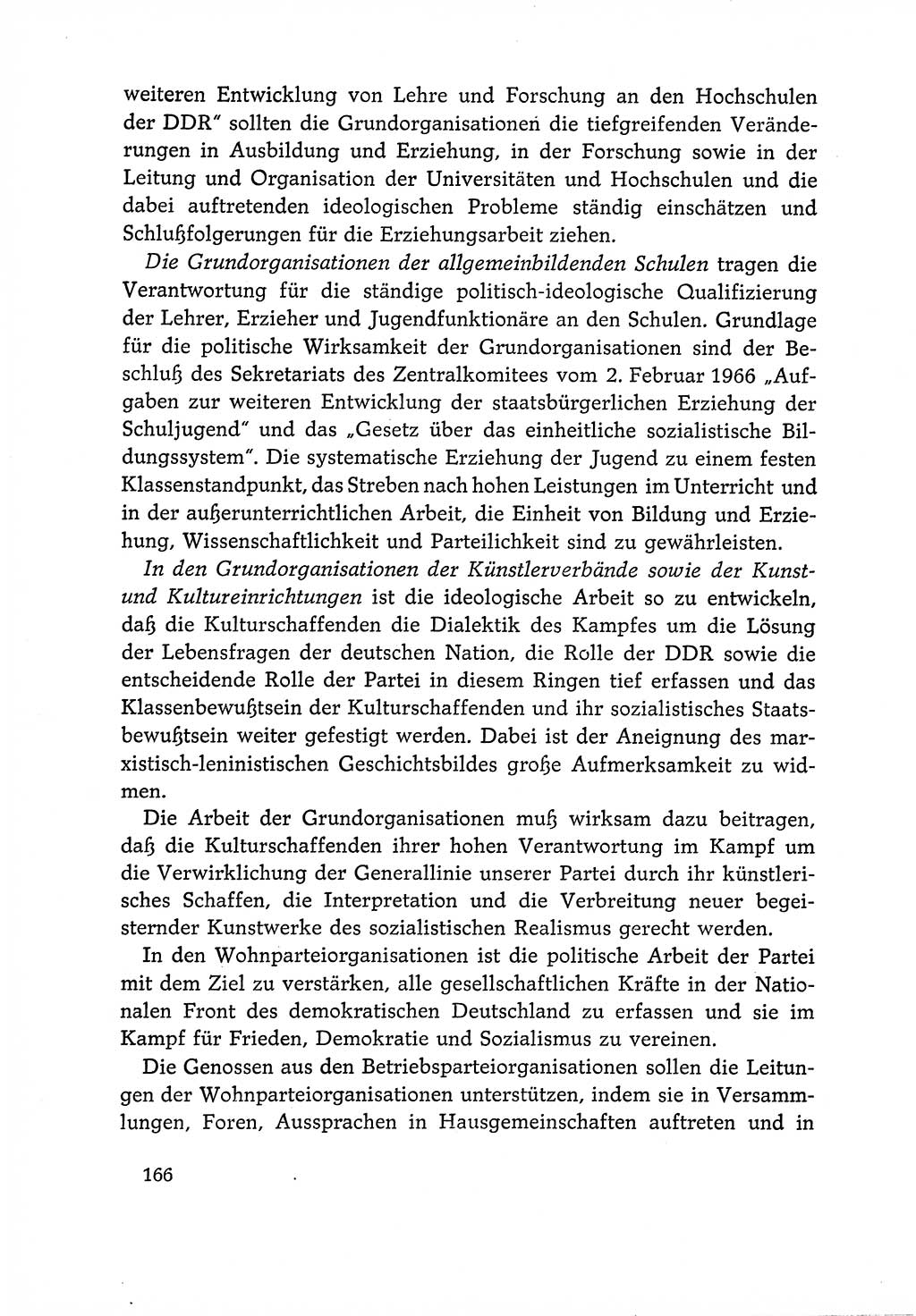 Dokumente der Sozialistischen Einheitspartei Deutschlands (SED) [Deutsche Demokratische Republik (DDR)] 1966-1967, Seite 166 (Dok. SED DDR 1966-1967, S. 166)