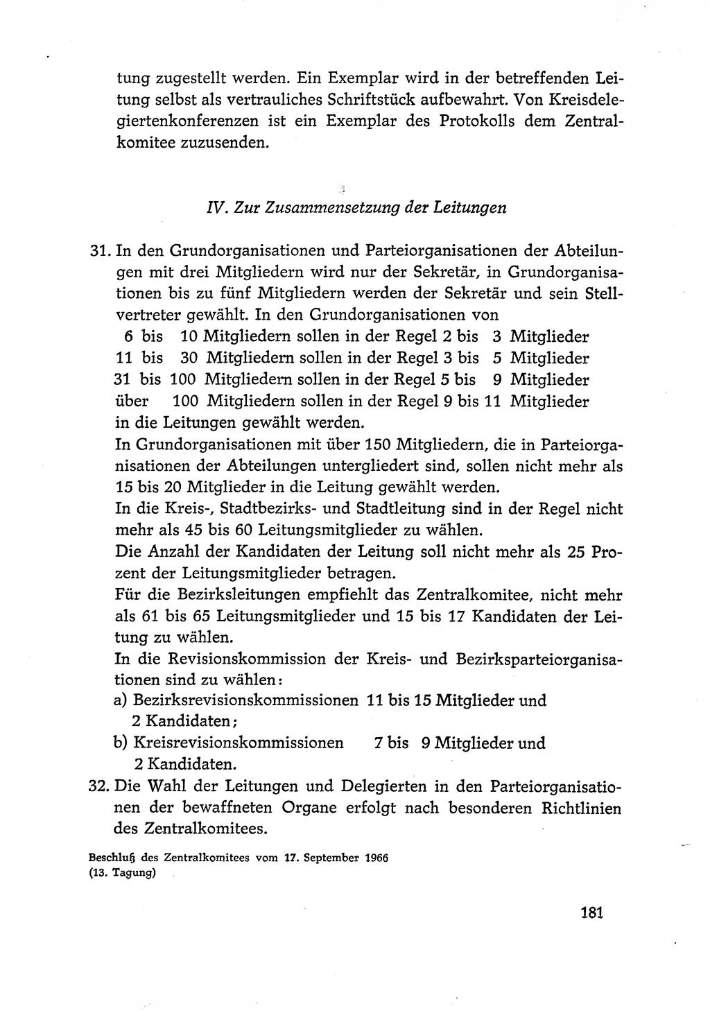 Dokumente der Sozialistischen Einheitspartei Deutschlands (SED) [Deutsche Demokratische Republik (DDR)] 1966-1967, Seite 181 (Dok. SED DDR 1966-1967, S. 181)