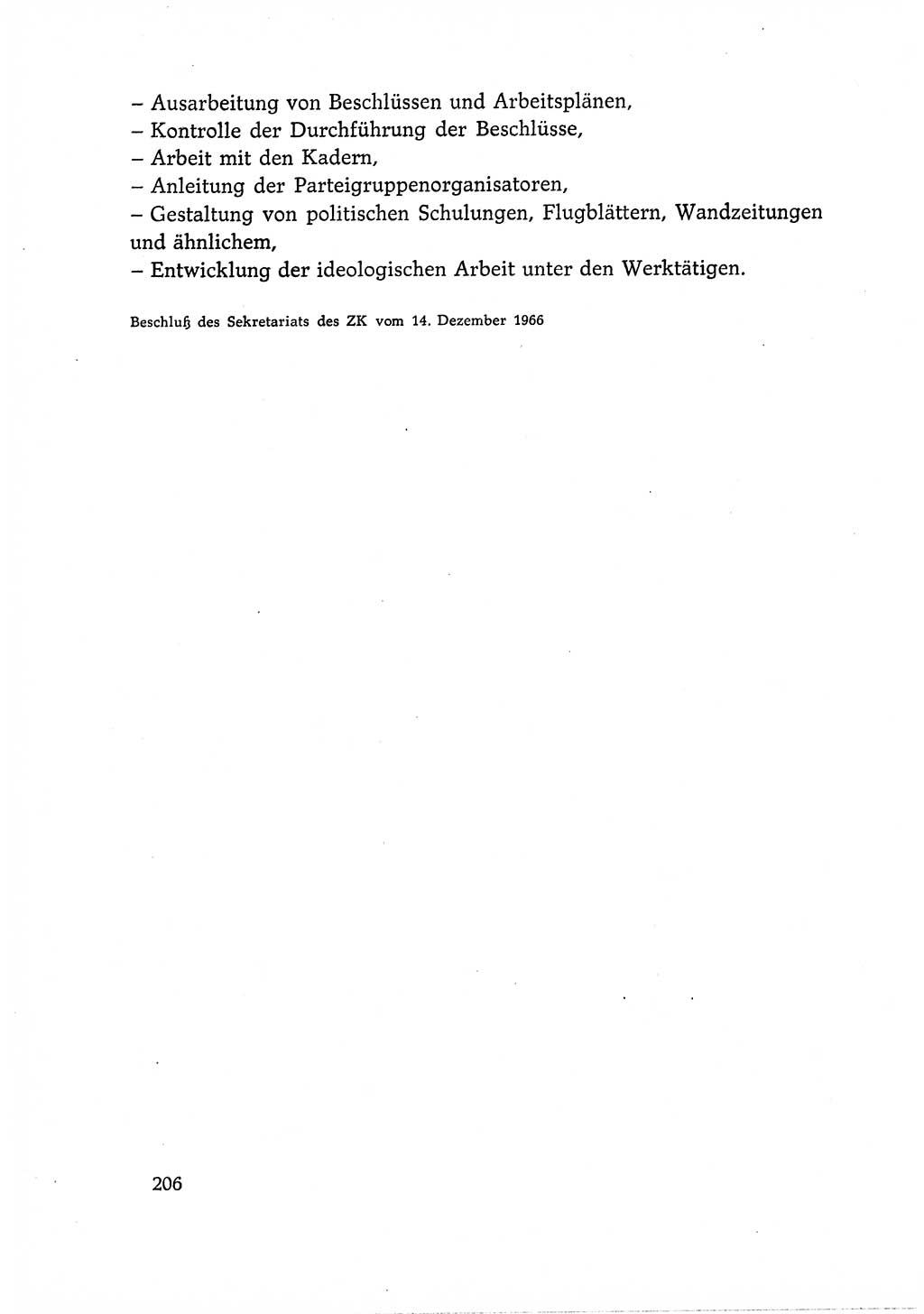 Dokumente der Sozialistischen Einheitspartei Deutschlands (SED) [Deutsche Demokratische Republik (DDR)] 1966-1967, Seite 206 (Dok. SED DDR 1966-1967, S. 206)