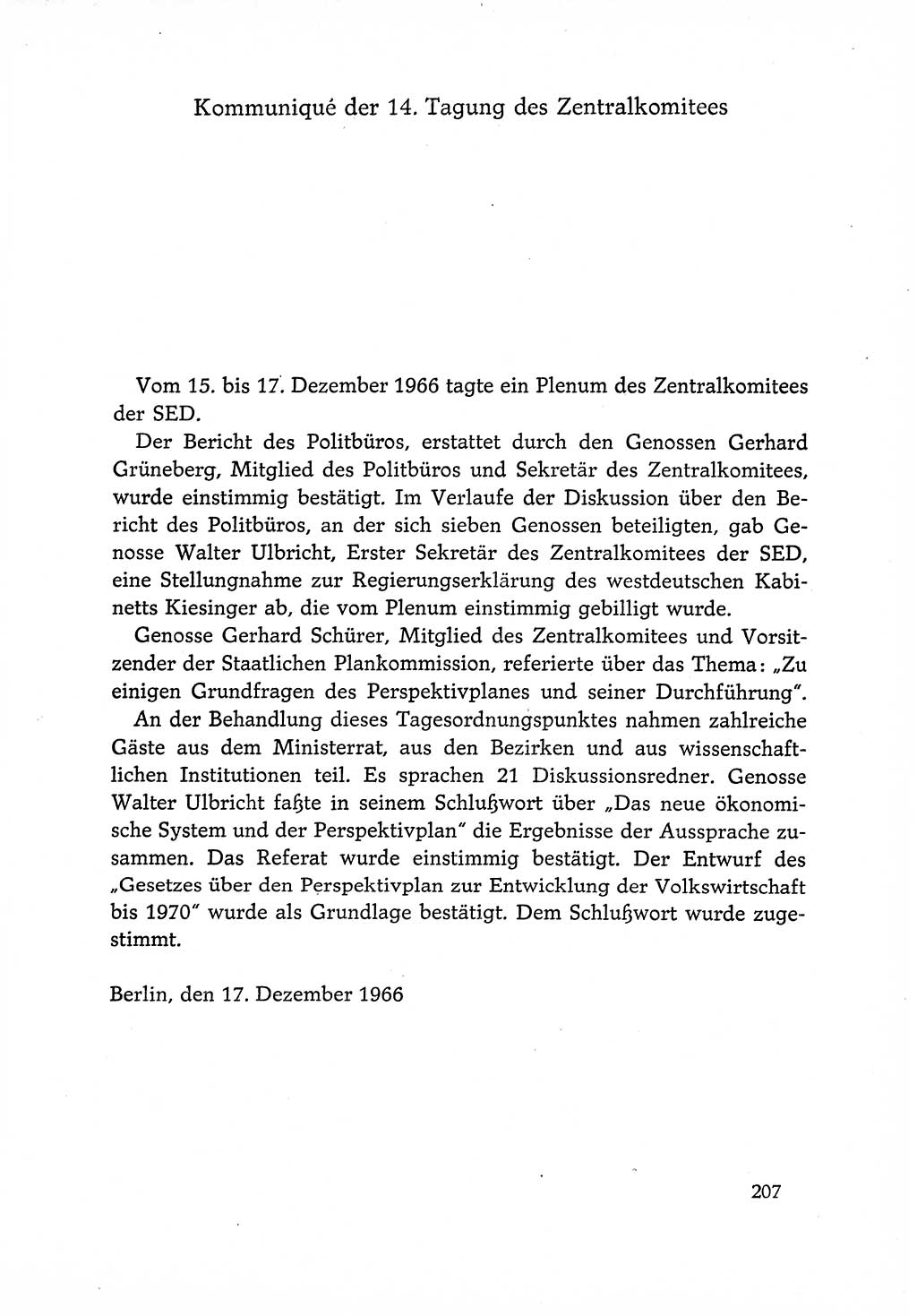 Dokumente der Sozialistischen Einheitspartei Deutschlands (SED) [Deutsche Demokratische Republik (DDR)] 1966-1967, Seite 207 (Dok. SED DDR 1966-1967, S. 207)