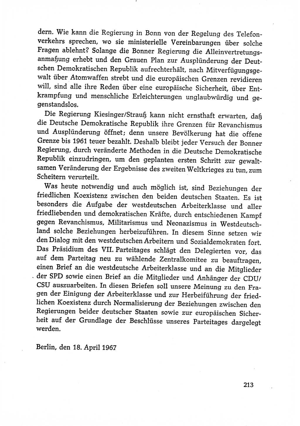 Dokumente der Sozialistischen Einheitspartei Deutschlands (SED) [Deutsche Demokratische Republik (DDR)] 1966-1967, Seite 213 (Dok. SED DDR 1966-1967, S. 213)