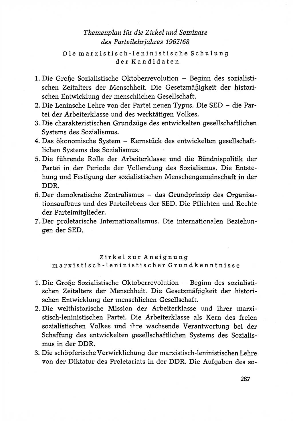 Dokumente der Sozialistischen Einheitspartei Deutschlands (SED) [Deutsche Demokratische Republik (DDR)] 1966-1967, Seite 287 (Dok. SED DDR 1966-1967, S. 287)
