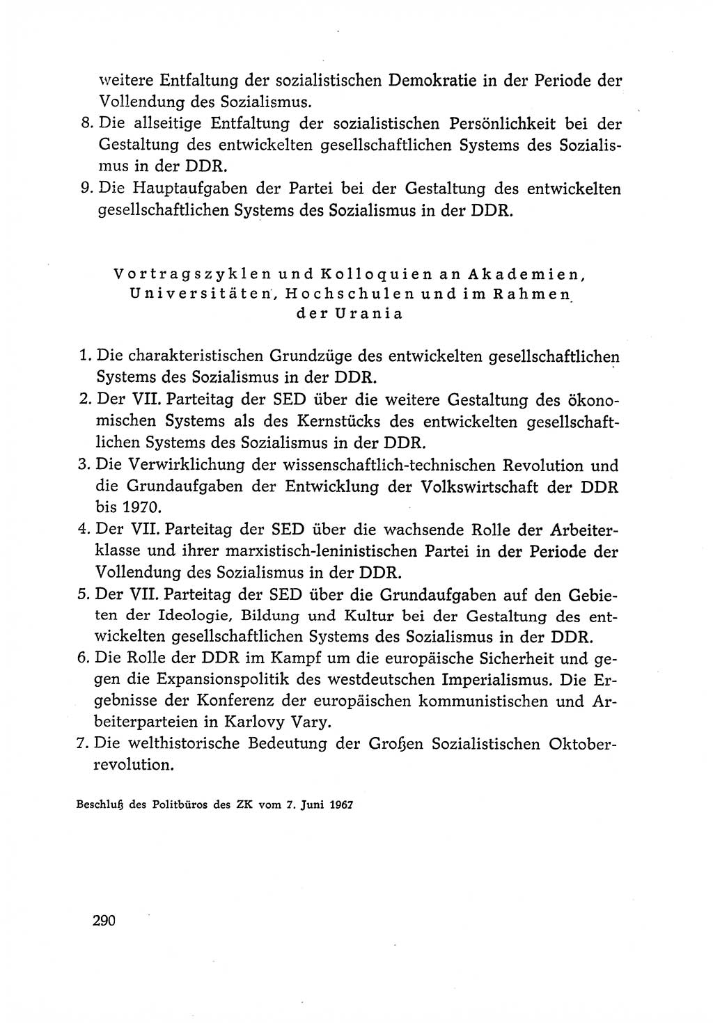 Dokumente der Sozialistischen Einheitspartei Deutschlands (SED) [Deutsche Demokratische Republik (DDR)] 1966-1967, Seite 290 (Dok. SED DDR 1966-1967, S. 290)
