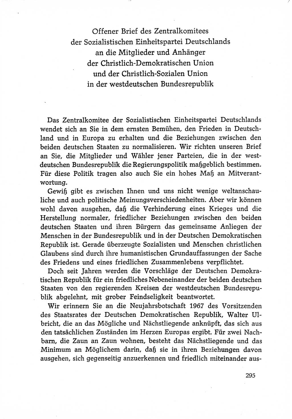 Dokumente der Sozialistischen Einheitspartei Deutschlands (SED) [Deutsche Demokratische Republik (DDR)] 1966-1967, Seite 295 (Dok. SED DDR 1966-1967, S. 295)