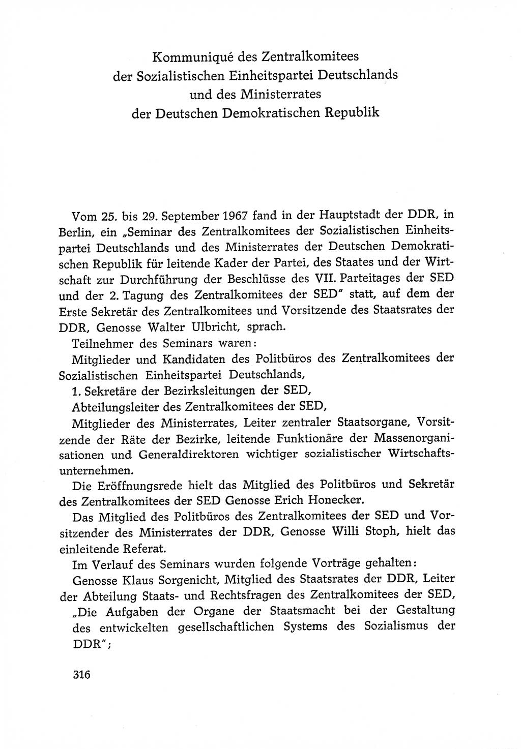 Dokumente der Sozialistischen Einheitspartei Deutschlands (SED) [Deutsche Demokratische Republik (DDR)] 1966-1967, Seite 316 (Dok. SED DDR 1966-1967, S. 316)