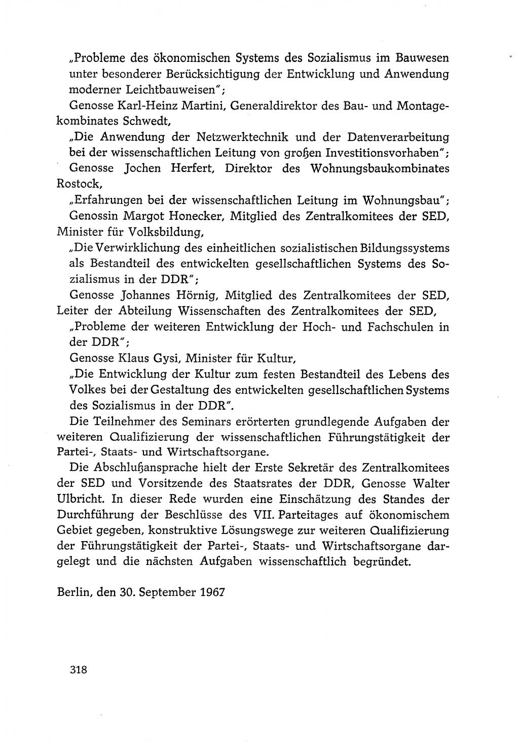 Dokumente der Sozialistischen Einheitspartei Deutschlands (SED) [Deutsche Demokratische Republik (DDR)] 1966-1967, Seite 318 (Dok. SED DDR 1966-1967, S. 318)