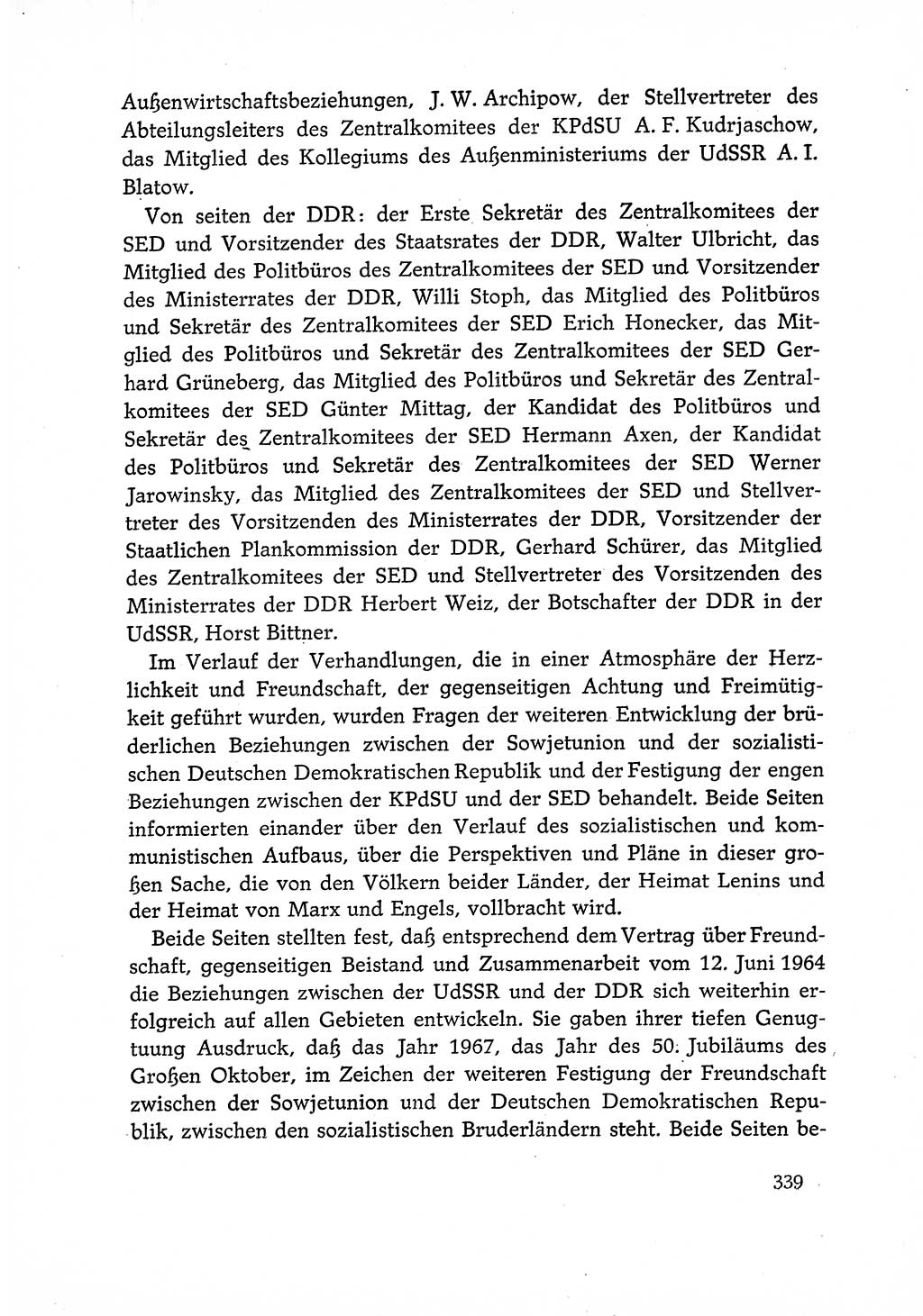 Dokumente der Sozialistischen Einheitspartei Deutschlands (SED) [Deutsche Demokratische Republik (DDR)] 1966-1967, Seite 339 (Dok. SED DDR 1966-1967, S. 339)