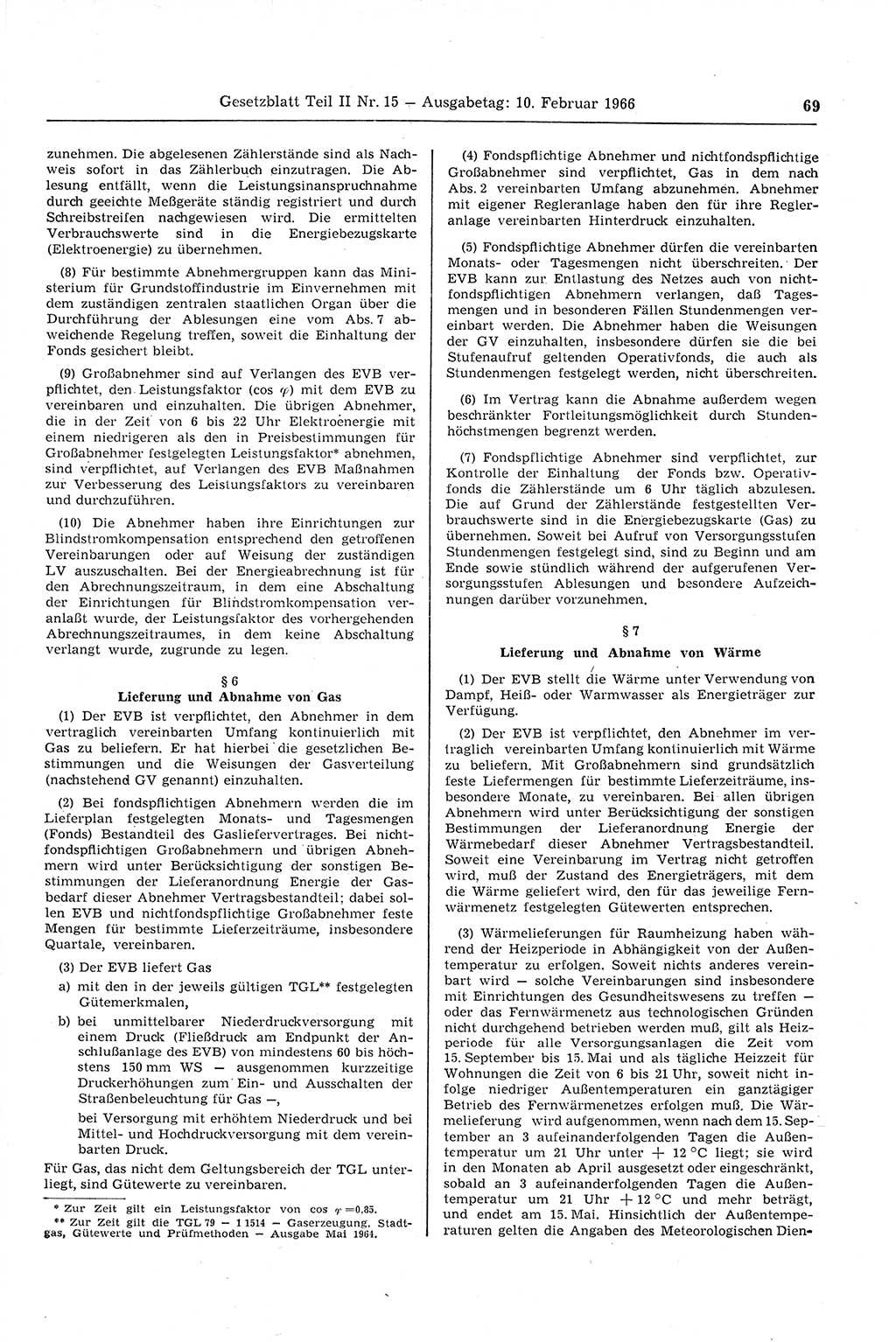Gesetzblatt (GBl.) der Deutschen Demokratischen Republik (DDR) Teil ⅠⅠ 1966, Seite 69 (GBl. DDR ⅠⅠ 1966, S. 69)
