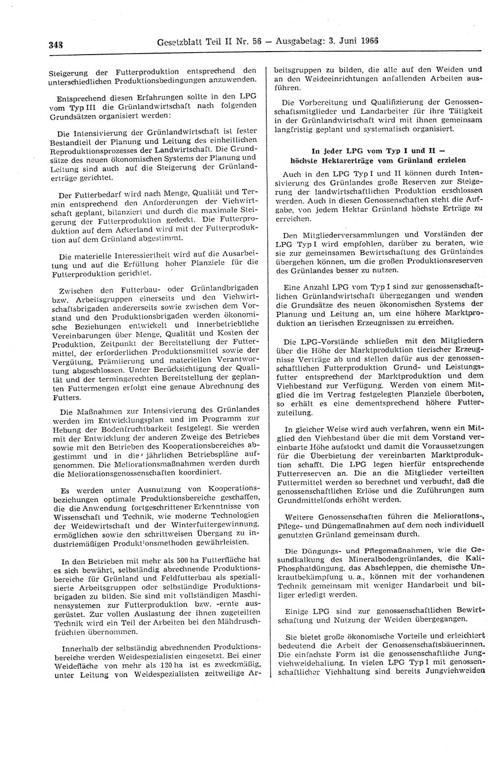 Gesetzblatt (GBl.) der Deutschen Demokratischen Republik (DDR) Teil ⅠⅠ 1966, Seite 348 (GBl. DDR ⅠⅠ 1966, S. 348)