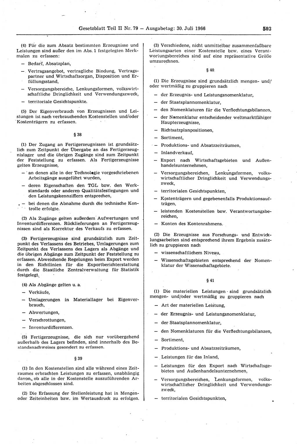 Gesetzblatt (GBl.) der Deutschen Demokratischen Republik (DDR) Teil ⅠⅠ 1966, Seite 503 (GBl. DDR ⅠⅠ 1966, S. 503)