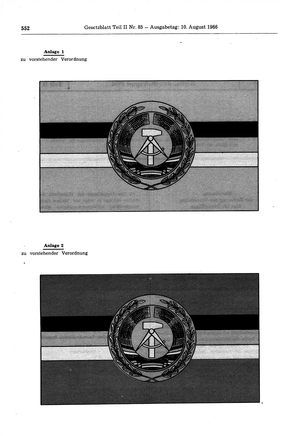 Gesetzblatt (GBl.) der Deutschen Demokratischen Republik (DDR) Teil ⅠⅠ 1966, Seite 552 (GBl. DDR ⅠⅠ 1966, S. 552)