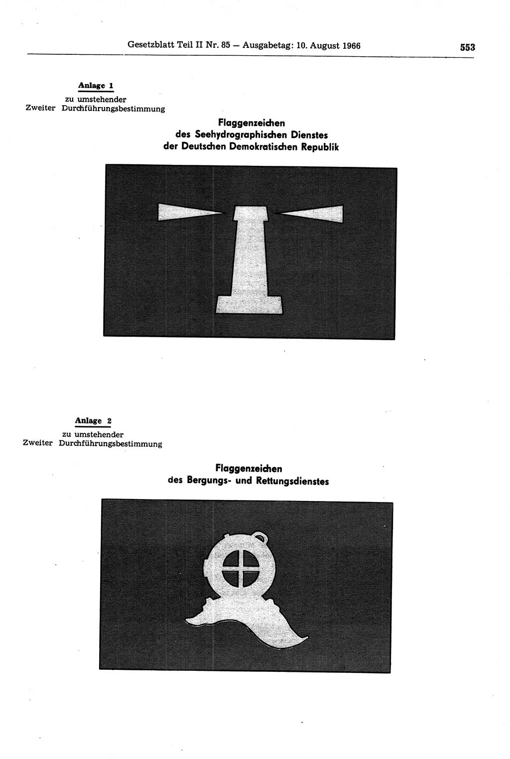 Gesetzblatt (GBl.) der Deutschen Demokratischen Republik (DDR) Teil ⅠⅠ 1966, Seite 553 (GBl. DDR ⅠⅠ 1966, S. 553)