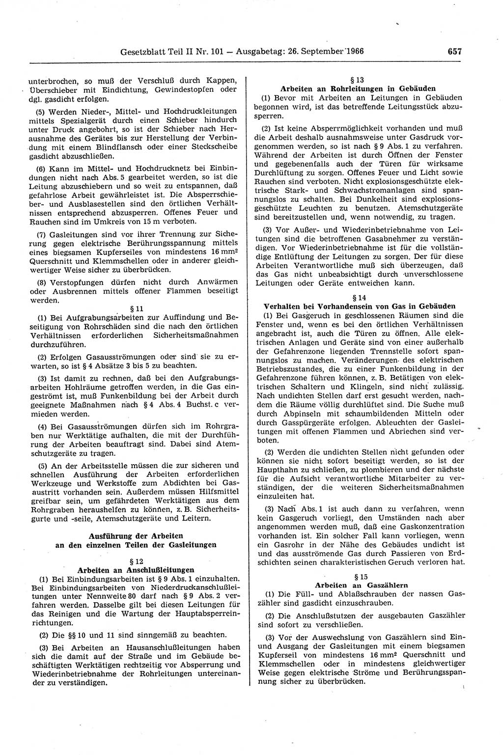 Gesetzblatt (GBl.) der Deutschen Demokratischen Republik (DDR) Teil ⅠⅠ 1966, Seite 657 (GBl. DDR ⅠⅠ 1966, S. 657)