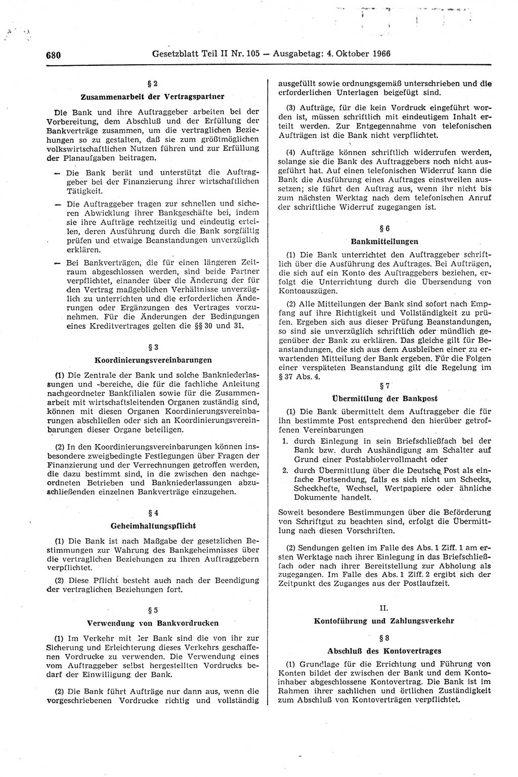 Gesetzblatt (GBl.) der Deutschen Demokratischen Republik (DDR) Teil ⅠⅠ 1966, Seite 680 (GBl. DDR ⅠⅠ 1966, S. 680)