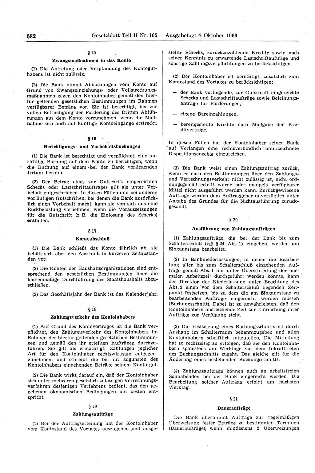 Gesetzblatt (GBl.) der Deutschen Demokratischen Republik (DDR) Teil ⅠⅠ 1966, Seite 682 (GBl. DDR ⅠⅠ 1966, S. 682)