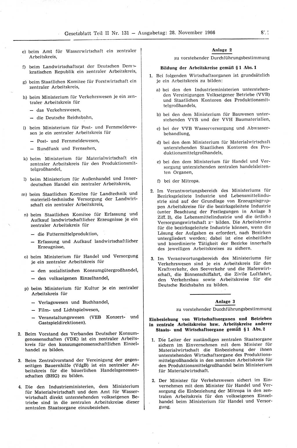 Gesetzblatt (GBl.) der Deutschen Demokratischen Republik (DDR) Teil ⅠⅠ 1966, Seite 831 (GBl. DDR ⅠⅠ 1966, S. 831)