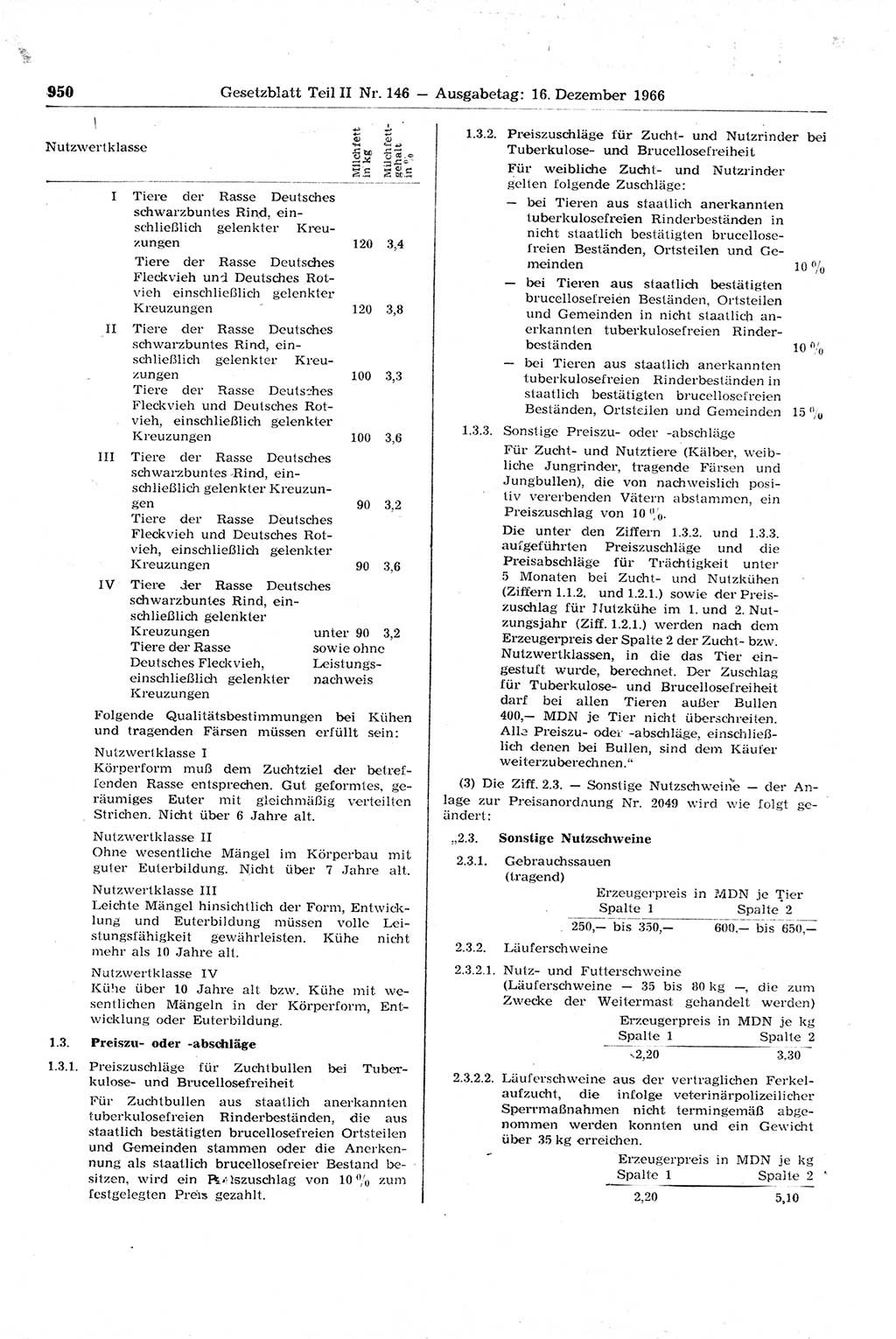 Gesetzblatt (GBl.) der Deutschen Demokratischen Republik (DDR) Teil ⅠⅠ 1966, Seite 950 (GBl. DDR ⅠⅠ 1966, S. 950)