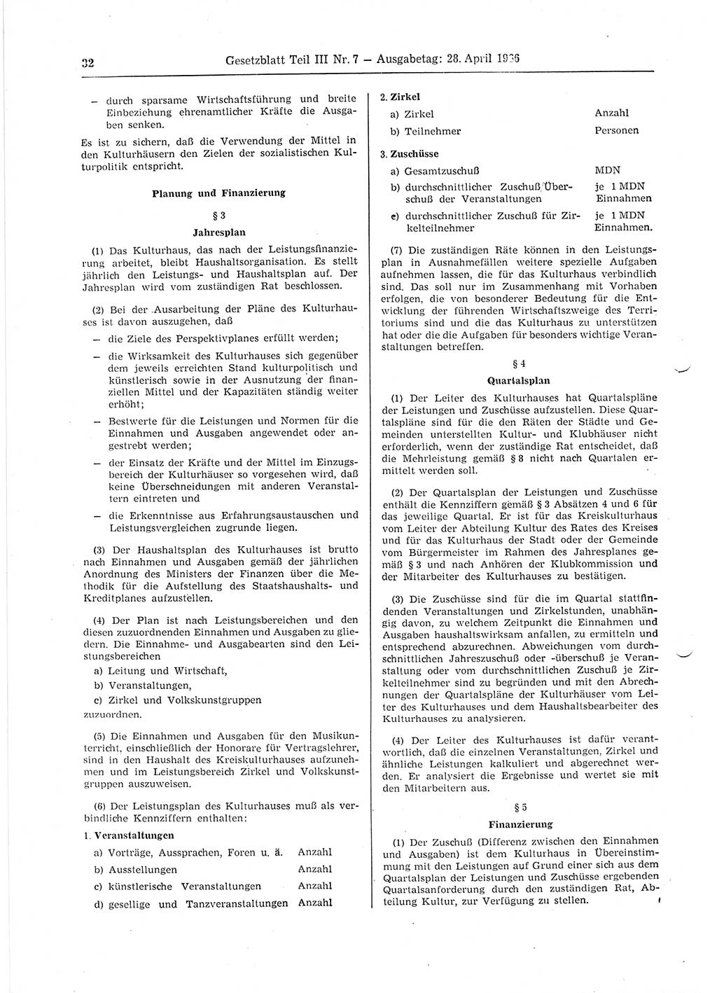 Gesetzblatt (GBl.) der Deutschen Demokratischen Republik (DDR) Teil ⅠⅠⅠ 1966, Seite 32 (GBl. DDR ⅠⅠⅠ 1966, S. 32)