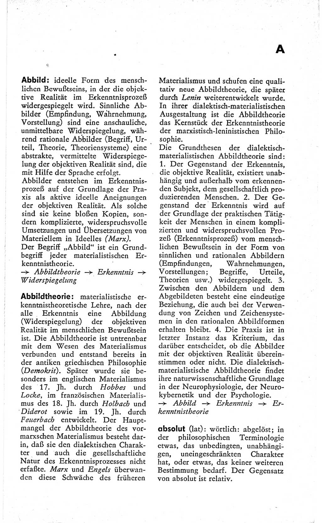 Kleines Wörterbuch der marxistisch-leninistischen Philosophie [Deutsche Demokratische Republik (DDR)] 1966, Seite 11 (Kl. Wb. ML Phil. DDR 1966, S. 11)