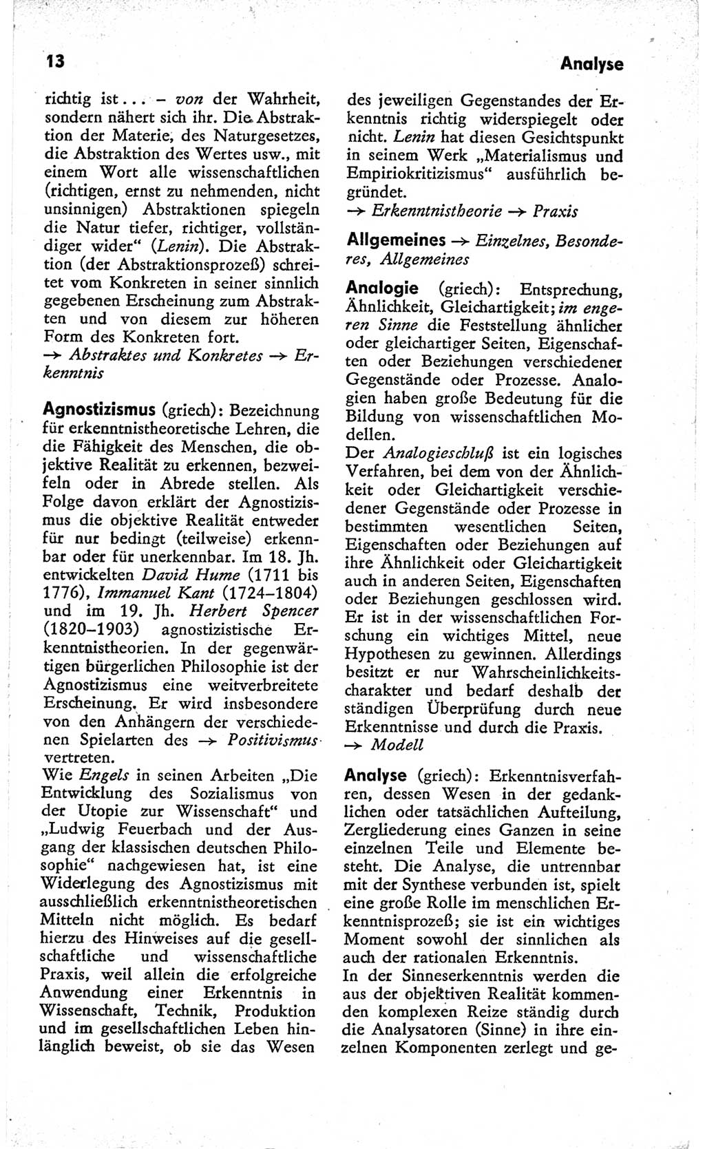 Kleines Wörterbuch der marxistisch-leninistischen Philosophie [Deutsche Demokratische Republik (DDR)] 1966, Seite 13 (Kl. Wb. ML Phil. DDR 1966, S. 13)
