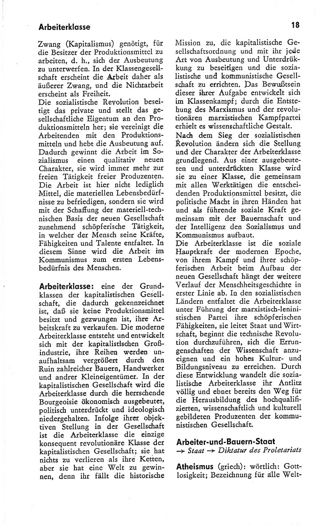 Kleines Wörterbuch der marxistisch-leninistischen Philosophie [Deutsche Demokratische Republik (DDR)] 1966, Seite 18 (Kl. Wb. ML Phil. DDR 1966, S. 18)