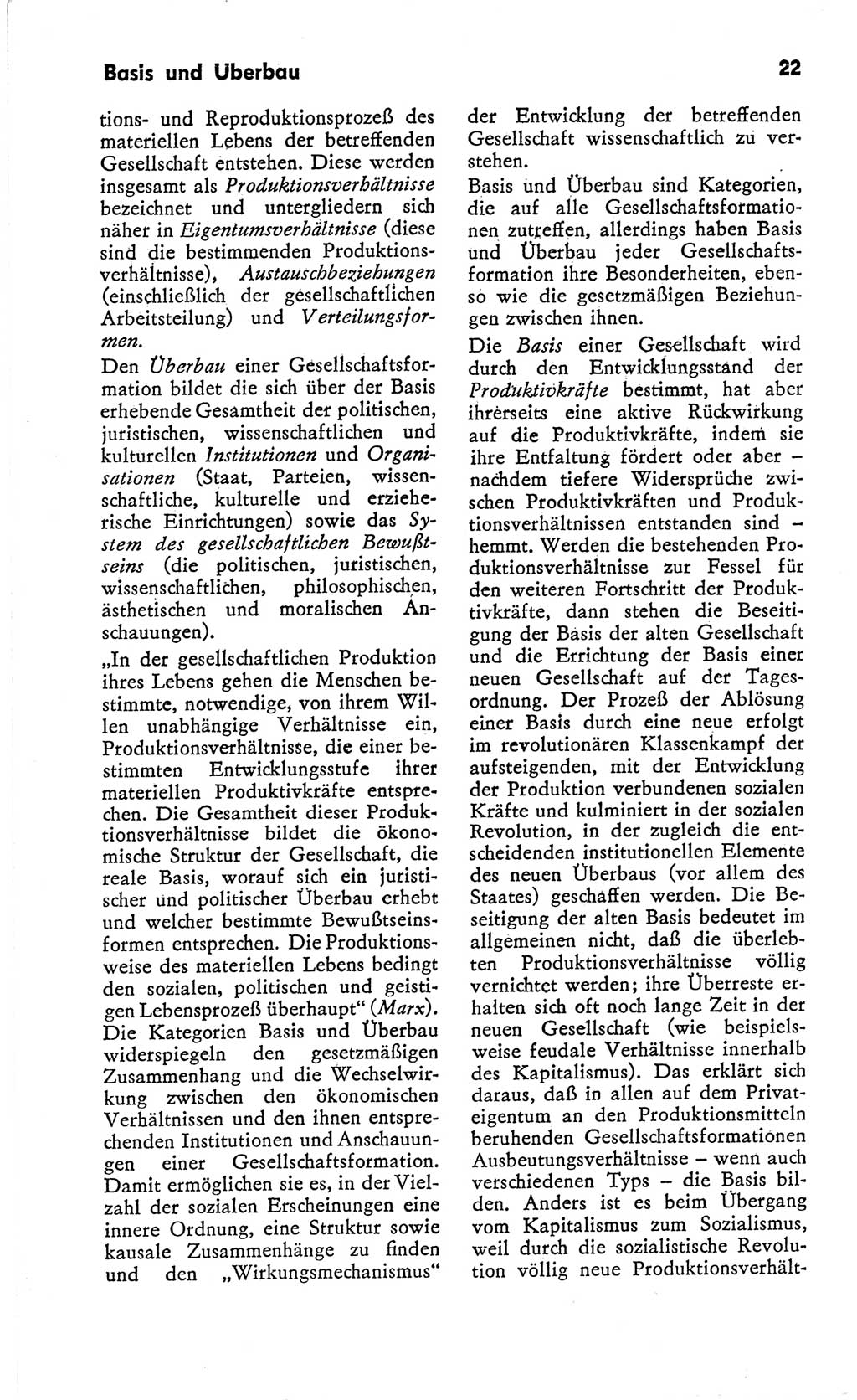 Kleines Wörterbuch der marxistisch-leninistischen Philosophie [Deutsche Demokratische Republik (DDR)] 1966, Seite 22 (Kl. Wb. ML Phil. DDR 1966, S. 22)