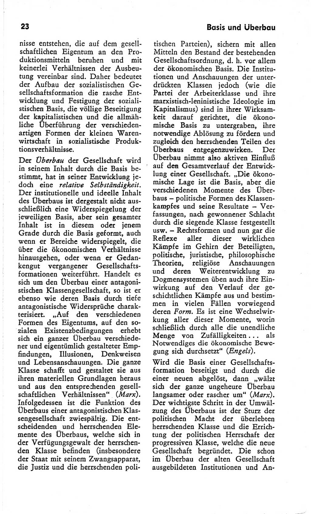 Kleines Wörterbuch der marxistisch-leninistischen Philosophie [Deutsche Demokratische Republik (DDR)] 1966, Seite 23 (Kl. Wb. ML Phil. DDR 1966, S. 23)