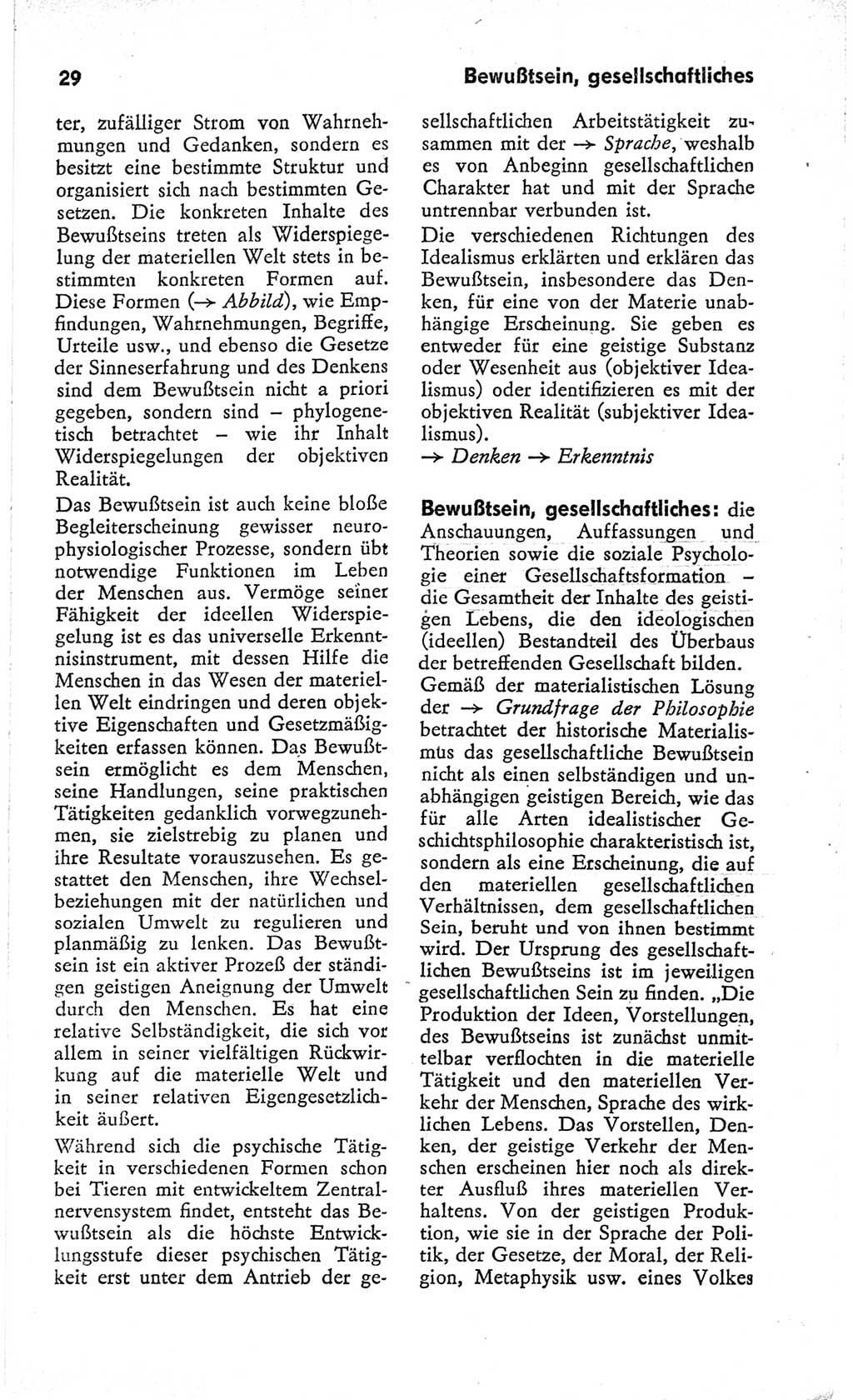 Kleines Wörterbuch der marxistisch-leninistischen Philosophie [Deutsche Demokratische Republik (DDR)] 1966, Seite 29 (Kl. Wb. ML Phil. DDR 1966, S. 29)