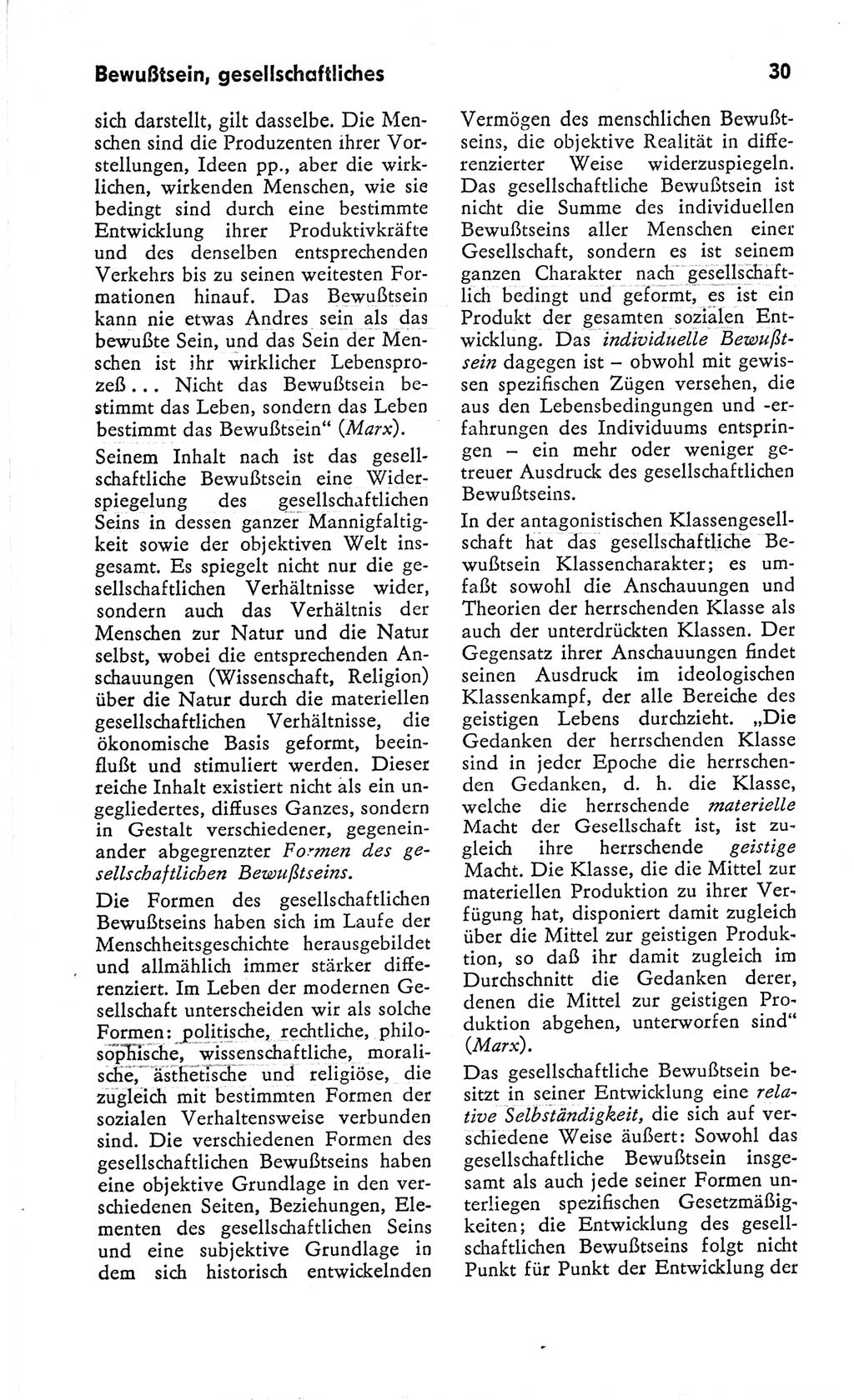Kleines Wörterbuch der marxistisch-leninistischen Philosophie [Deutsche Demokratische Republik (DDR)] 1966, Seite 30 (Kl. Wb. ML Phil. DDR 1966, S. 30)