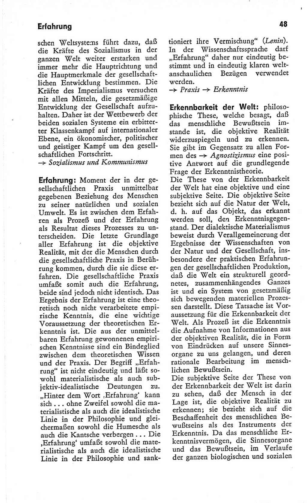 Kleines Wörterbuch der marxistisch-leninistischen Philosophie [Deutsche Demokratische Republik (DDR)] 1966, Seite 48 (Kl. Wb. ML Phil. DDR 1966, S. 48)