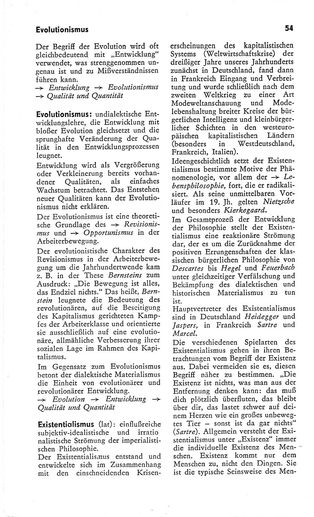 Kleines Wörterbuch der marxistisch-leninistischen Philosophie [Deutsche Demokratische Republik (DDR)] 1966, Seite 54 (Kl. Wb. ML Phil. DDR 1966, S. 54)