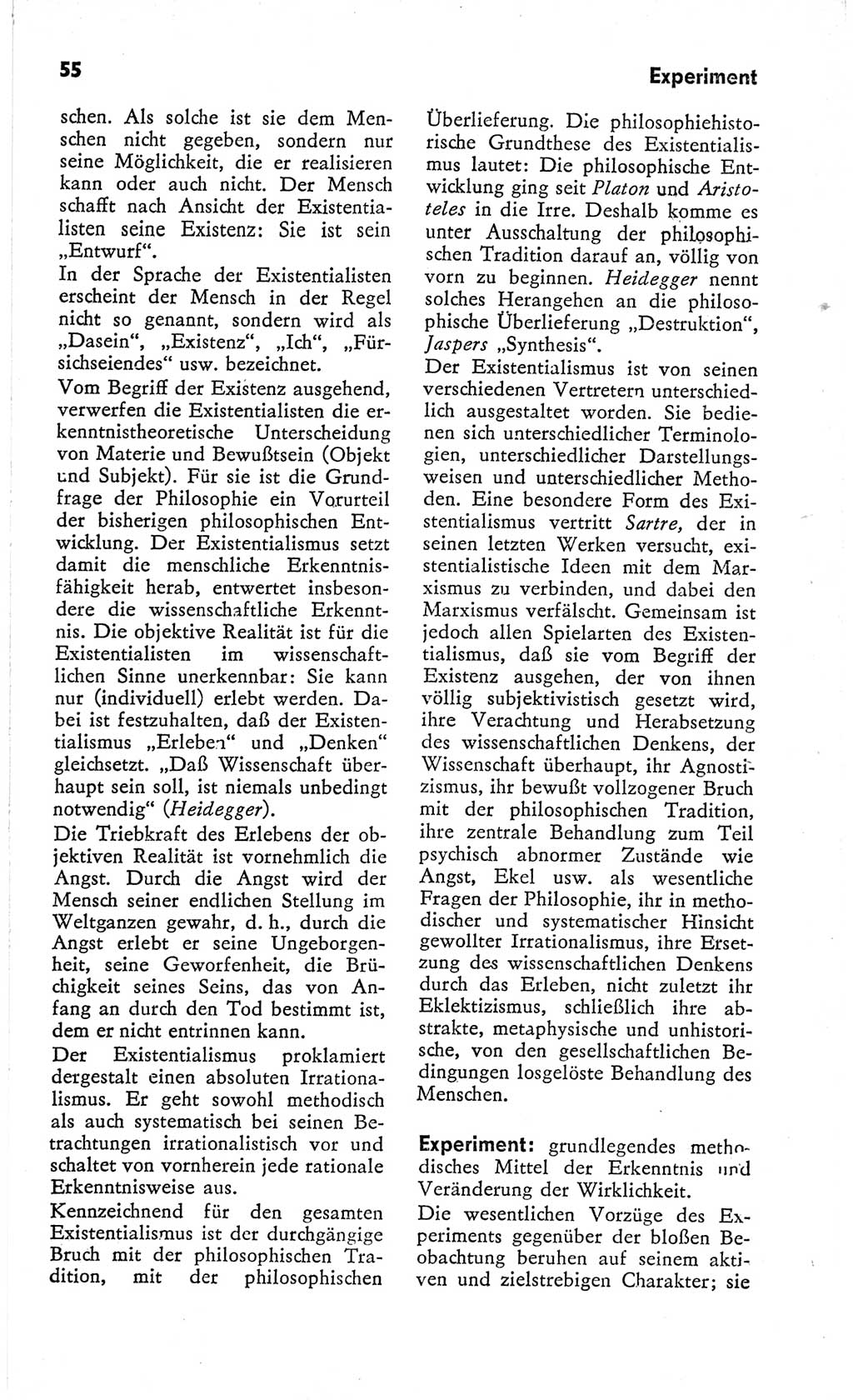 Kleines Wörterbuch der marxistisch-leninistischen Philosophie [Deutsche Demokratische Republik (DDR)] 1966, Seite 55 (Kl. Wb. ML Phil. DDR 1966, S. 55)