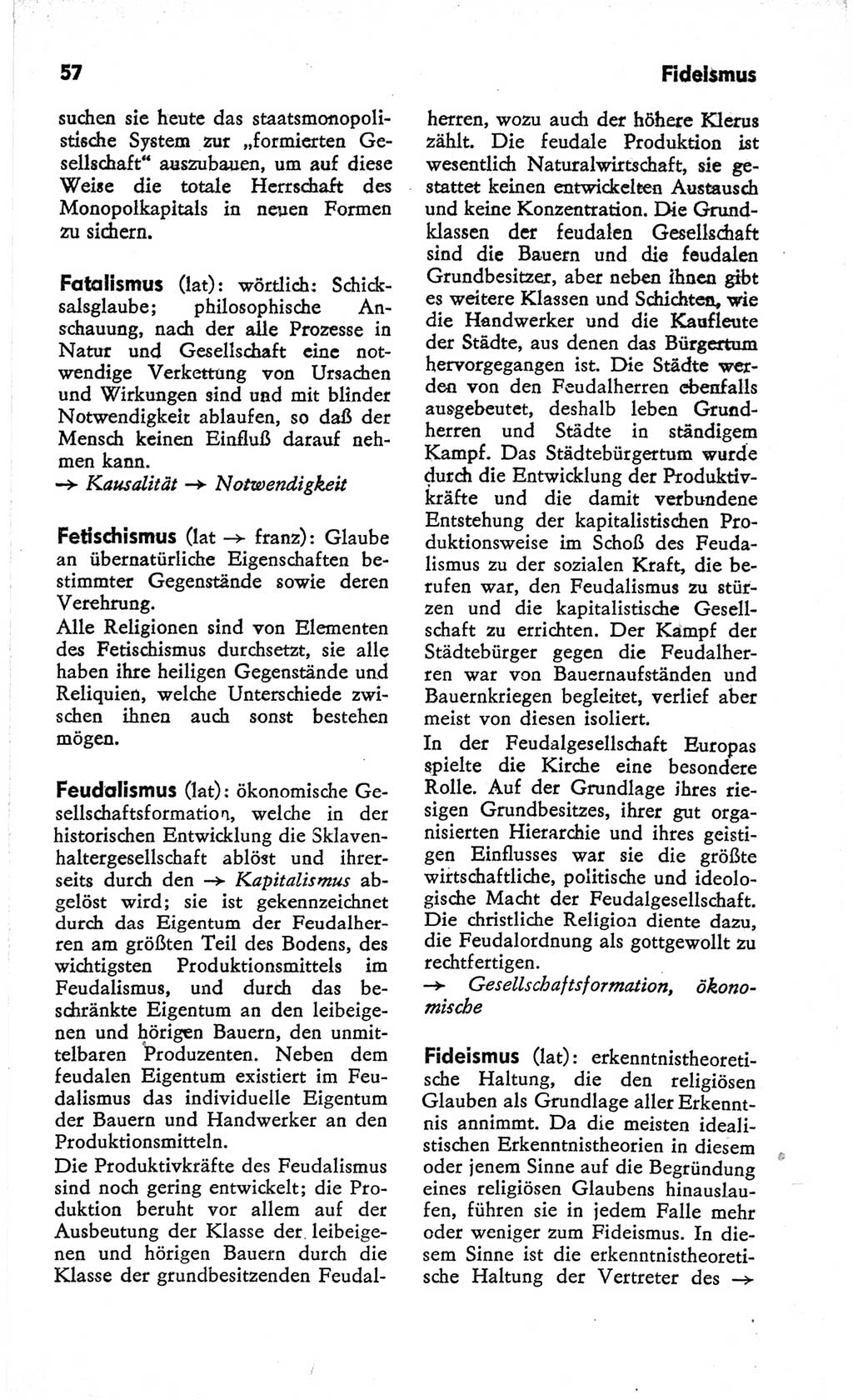 Kleines Wörterbuch der marxistisch-leninistischen Philosophie [Deutsche Demokratische Republik (DDR)] 1966, Seite 57 (Kl. Wb. ML Phil. DDR 1966, S. 57)